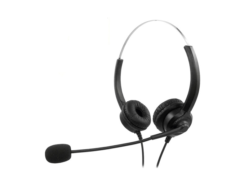 MediaRange Corded stereo headset with microphone and control panel, black (MROS304)