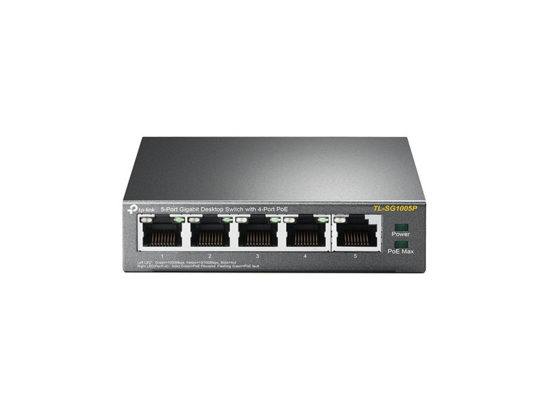 TP-LINK 5-Port Gigabit Desktop Switch with 4-Port PoE V2 (TL-SG1005P) (TPTL-SG1005P)