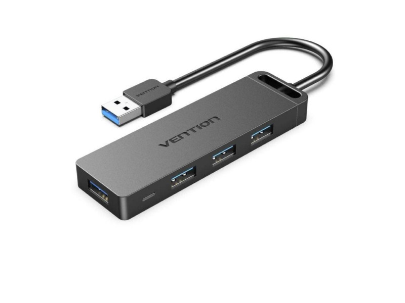VENTION 4-Port USB 3.0 Hub with Power Supply 0.15M Black (CHLBB) (VENCHLBB)