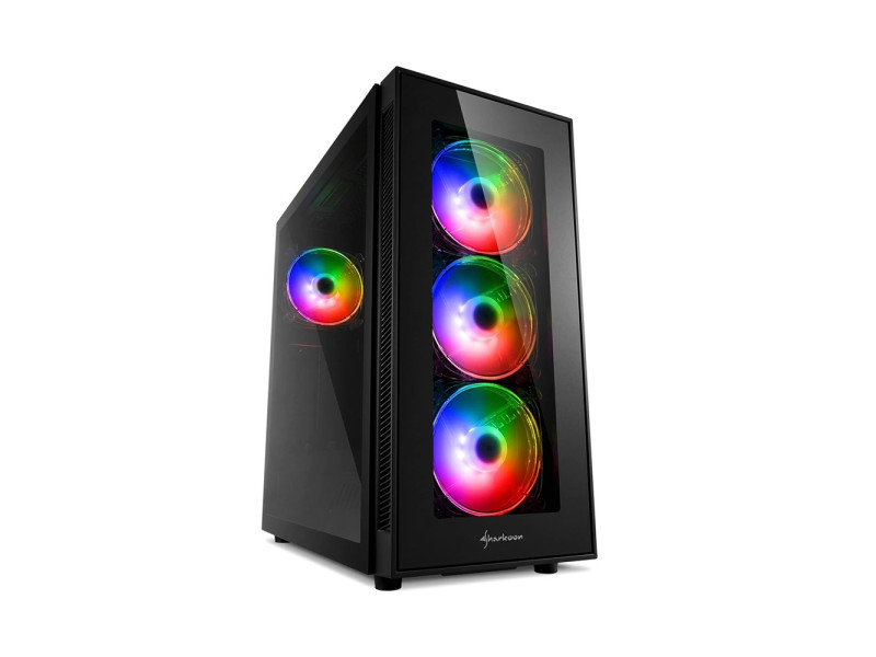 Sharkoon TG5 Pro RGB Gaming Midi Tower Computer Case Black (23356973) (SHR23356973)