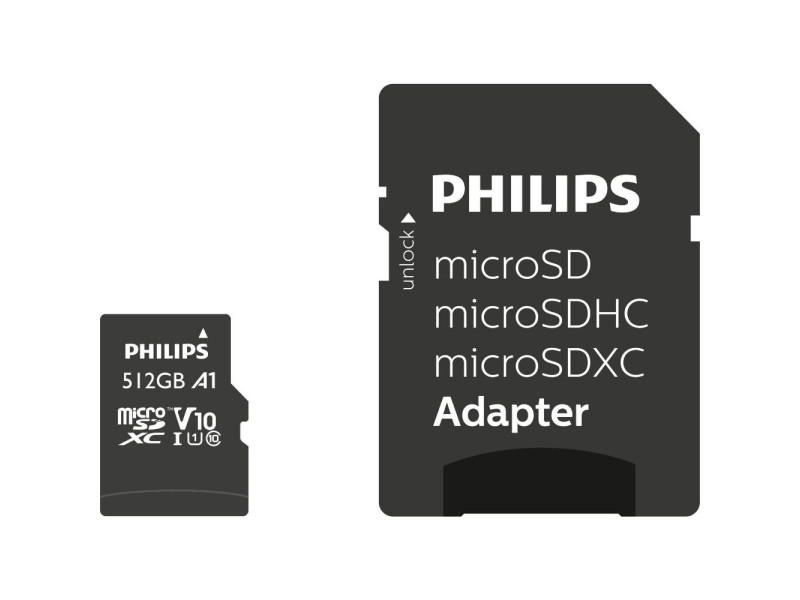 Philips MicroSDXC Card 512GB Class 10 UHS-I U1 (FM51MP45B/00) (PHIFM51MP45B-00)