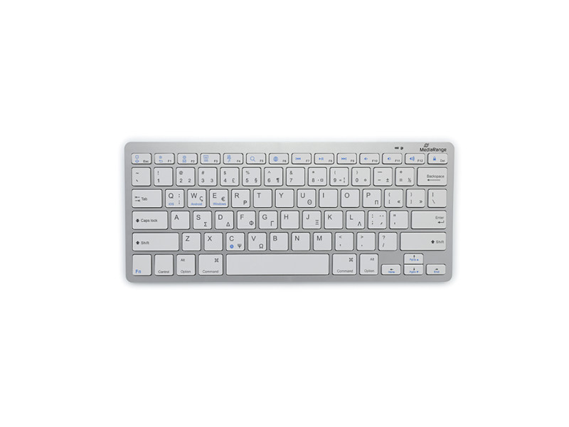 MediaRange Compact-sized Bluetooth 5.0 keyboard with 78 ultraflat keys Silver (MROS132-GR)