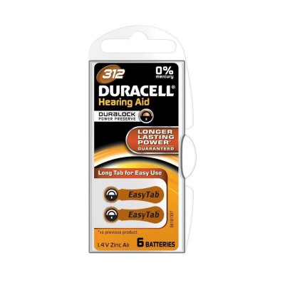 Duracell Activair Μπαταρίες Ακουστικών Βαρηκοΐας 312 1.4V 6τμχ (ACA312MF) (DURACA312MF) Duracell Activair Μπαταρίες Ακουστικών Βαρηκοΐας 312 1.4V 6τμχ (ACA312MF) (DURACA312MF)