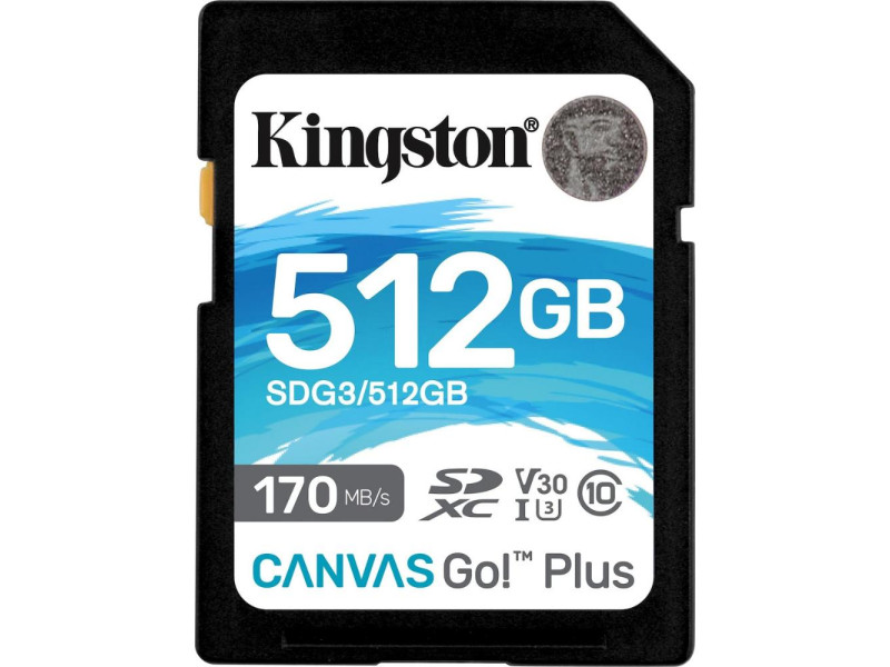 Kingston Canvas Go Plus SDXC 512GB Class 10 U3 V30 UHS-I (SDG3/512GB) (KINSDG3-512GB) Kingston Canvas Go Plus SDXC 512GB Class 10 U3 V30 UHS-I (SDG3/512GB) (KINSDG3-512GB)