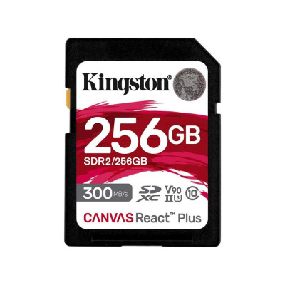 Kingston Canvas React Plus SDXC 256GB Class 10 U3 V90 UHS-II (SDR2/256GB) (KINSDR2-256GB) Kingston Canvas React Plus SDXC 256GB Class 10 U3 V90 UHS-II (SDR2/256GB) (KINSDR2-256GB)