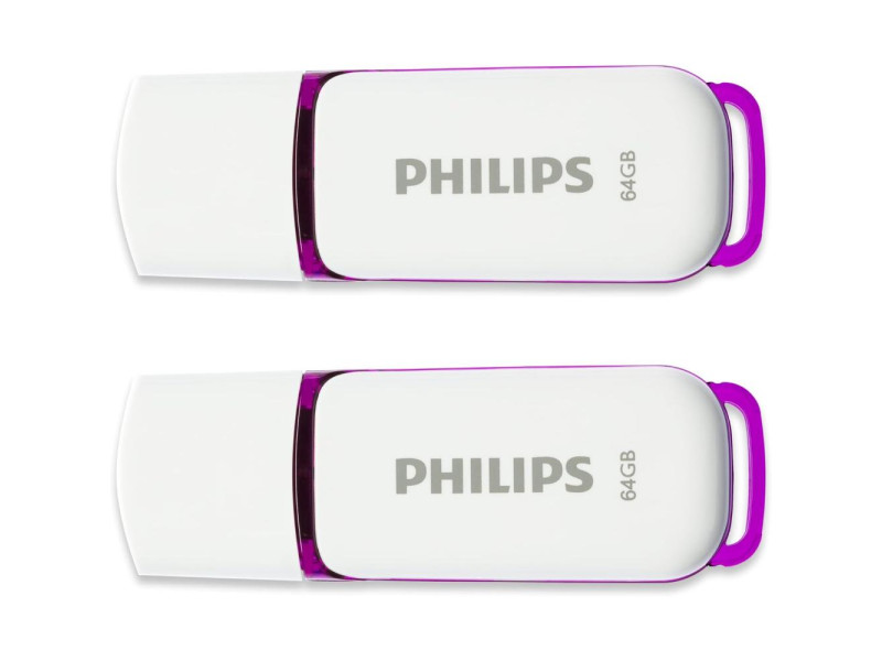 Philips Snow 2-Pack 64GB USB 2.0 Stick Μωβ (FM64FD70D/00) (PHIFM64FD70D-00)