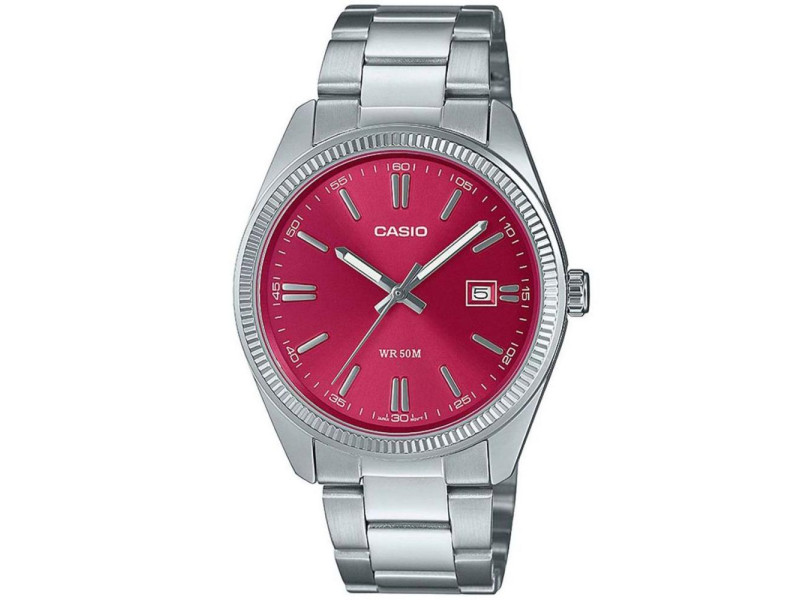 Casio Stainless Steel Ρολόι Μπαταρίας Cherry με Ασημί Μεταλλικό Μπρασελέ (MTP-1302PD-4AVEF) (CASMTP-1302PD-4AVEF)