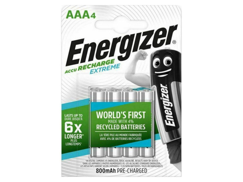 Energizer Extreme Επαναφορτιζόμενες Μπαταρίες AAA Ni-MH 800mAh 1.2V 4τμχ (4609613) (ENE4609613)