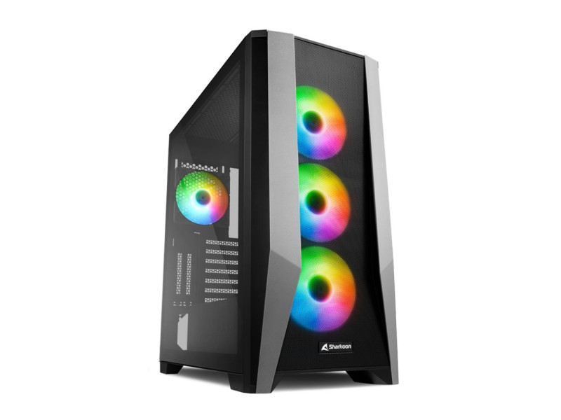 Sharkoon TG7M RGB Gaming Midi Tower Κουτί Υπολογιστή με Πλαϊνό Παράθυρο Μαύρο (TG7M) (SHRTG7M)