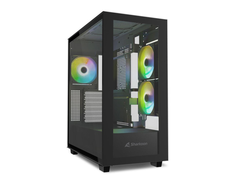 Sharkoon Rebel C60 RGB Gaming Midi Tower Κουτί Υπολογιστή με Πλαϊνό Παράθυρο Μαύρο (REBC60RGBBK) (SHRREBC60RGBBK)