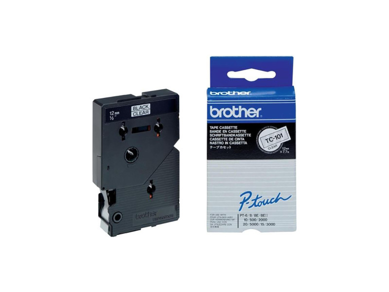 Brother P-touch Laminated Black on Transparent 7,7m x 12mm (TC101) (BROTC101)