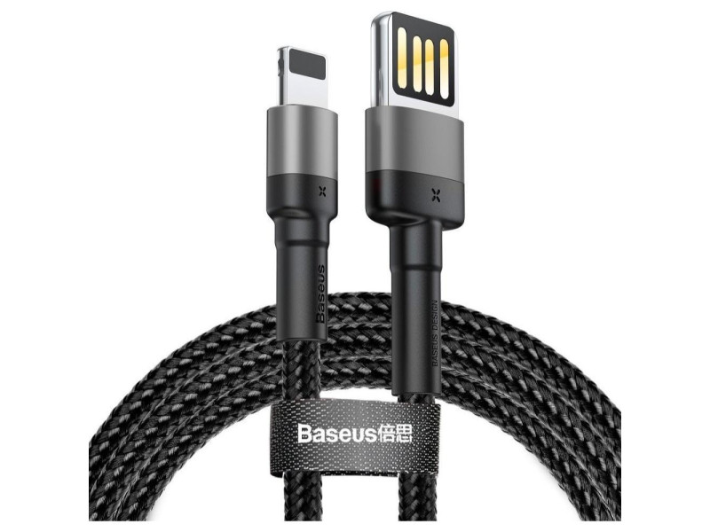 Baseus Cafule Braided USB to Lightning Cable Γκρι 1m  (CALKLF-GG1) (BASCALKLF-GG1)