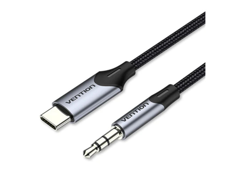 VENTION Type-C Male to 3.5mm Male Cable 1M Gray Aluminum Alloy Type (BGKHF) (VENBGKHF)