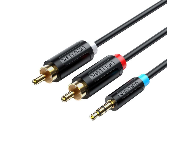 VENTION 3.5mm Male to 2RCA Male Cable 1.5M Black (BCLBG) (VENBCLBG)