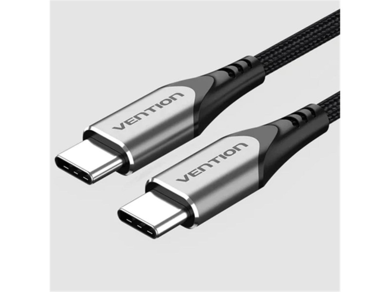 VENTION Nylon Braided Type-C to Type-C 3A/PD 60W Cable 1M Gray Aluminum Alloy Type (TADHF) (VENTADHF)