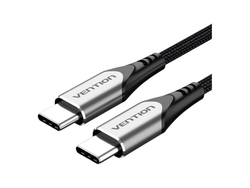 VENTION Nylon Braided Type-C to Type-C 3A/PD 60W Cable 1.5M Gray Aluminum Alloy Type (TADHG) (VENTADHG)