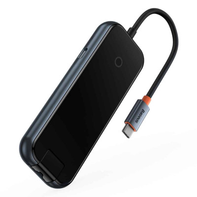 Baseus Hub 5in1  AcmeJoy series USB-C to 2xUSB 3.0 + USB 2.0 + USB-C PD + RJ45 dark grey (WKJZ010113) (BASWKJZ010113) Baseus Hub 5in1  AcmeJoy series USB-C to 2xUSB 3.0 + USB 2.0 + USB-C PD + RJ45 dark grey (WKJZ010113) (BASWKJZ010113)
