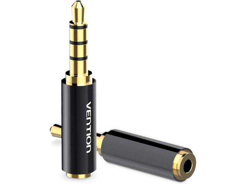 VENTION 3.5mm Male to 2.5mm Female Audio Adapter Black Metal Type (BFBB0) (VENBFBB0)