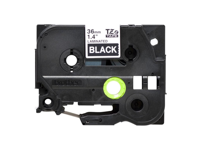 Brother 36mm White On Black Tape (TZE365) (BROTZE365)