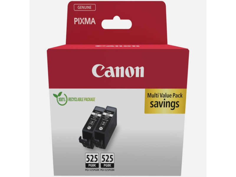 Canon Μελάνι Inkjet PGI-525 Twin Pack Black (4529B017) (CANPGI-525TP)