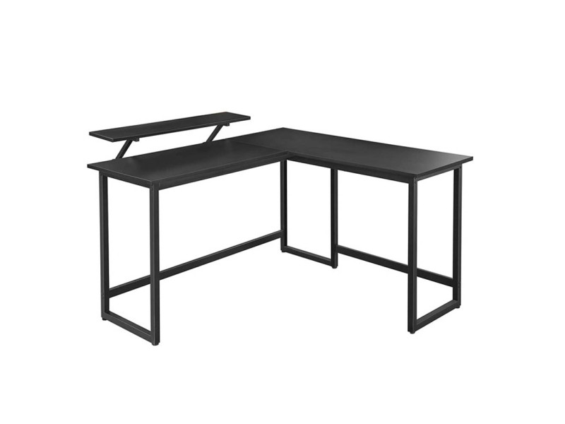 Vasagle Γωνιακό Μεταλλικό Γραφείο 140 x 130 x 76 / 91.5 cm Χρώματος Μαύρο (LWD56BK) (VASLWD56BK)