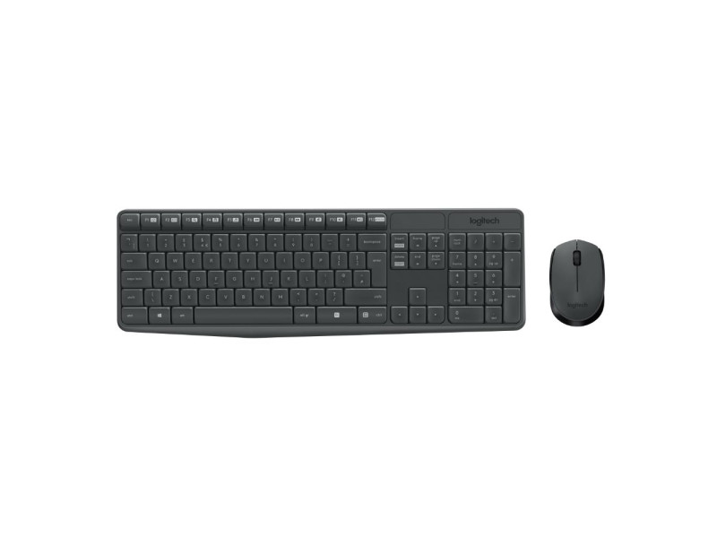 Logitech MK235 Ασύρματο Σετ Πληκτρολόγιο & Ποντίκι Αγγλικό Grey (920-007931) (LOGMK235US)