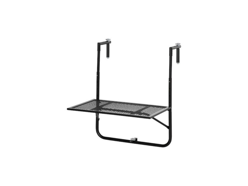 Outsunny Πτυσσόμενο Και Ρυθμιζόμενο Τραπέζι Για Κάγκελο Μαύρο 60x60x57-72cm (84B-862) (OUT84B-862)