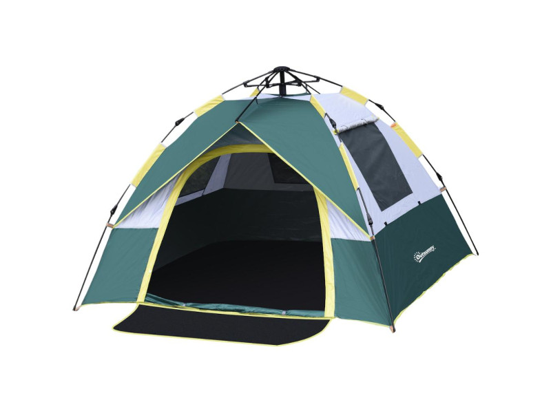 Outsunny Αυτόματη Σκηνή Κάμπινγκ Για 2 Άτομα Με Εσωτερικές Τσέπες Και Χαλάκι 205x195x135 (A20-133) (OUTA20-133)