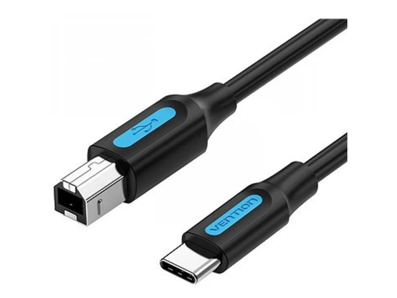 VENTION USB 2.0 Type-C Male to B Male 2A Print Cable 1M Black (CQUBF) (VENCQUBF)