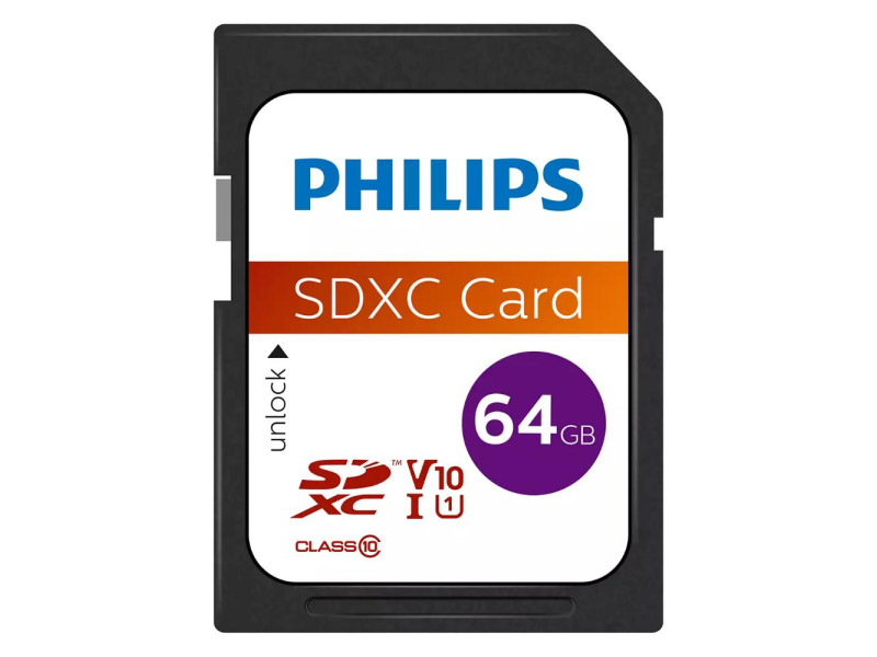 Philips SDXC 64GB Class 10 U1 Default Speed (FM64SD55B/00) (PHIFM64SD55B-00)