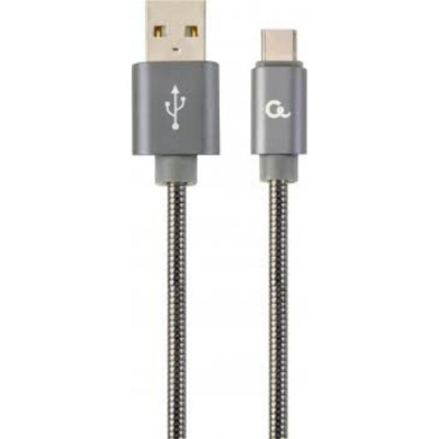 Cablexpert Cc- USB2s-amcm-2m-bg USB-C 2.0 Cable (Am/cm) Metal Plugs, Spiral Braid, 2m, Metallic Gray (CC-USB2S-AMCM-2M-BG) (GEMCC-USB2S-AMCM-2M-BG) Cablexpert Cc- USB2s-amcm-2m-bg USB-C 2.0 Cable (Am/cm) Metal Plugs, Spiral Braid, 2m, Metallic Gray (CC-USB2S-AMCM-2M-BG) (GEMCC-USB2S-AMCM-2M-BG)