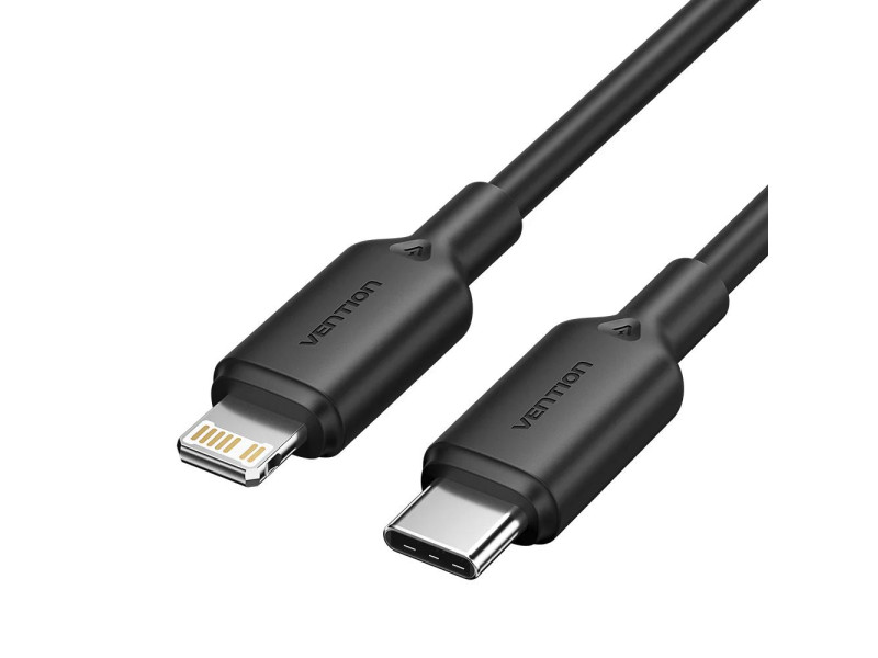VENTION Type-C Male to Lightning Male 3A Cable 2M Black PVC Type (LAKBH) (VENLAKBH)