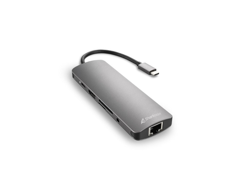 Sharkoon USB-C Docking Station με HDMI 4K PD Ethernet Γκρι (CBADG) (SHRCBADG)