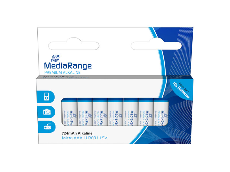 Αλκαλική Μπαταρία MediaRange Premium AAA 1.5V (LR3) (10 Pack) (MRBAT102)