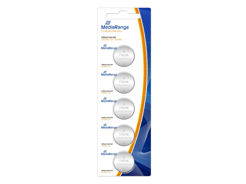 Μπαταρία Λιθίου MediaRange Coin Cells CR2016 3V (5 Pack) (MRBAT136)