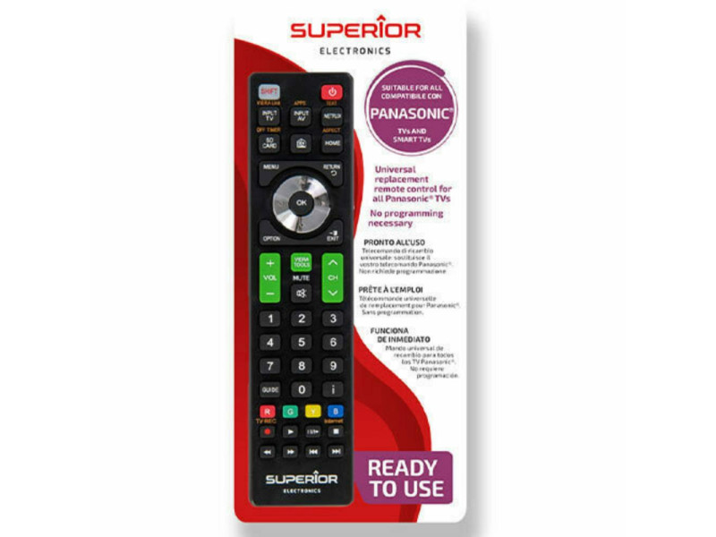 Superior Τηλεχειριστήριο Αντικατάστασης για Panasonic Smart Black - Plug & Play (SUPTRB011) (SPRSUPTRB011)