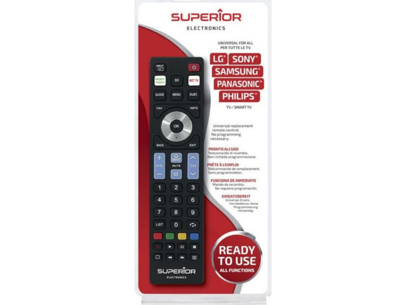 Superior Τηλεχειριστήριο Αντικατάστασης Multibrand Ready5 Smart για Samsung, LG, Sony, Panasonic, Philips - Plug & Play (SUPTRB019) (SPRSUPTRB019)