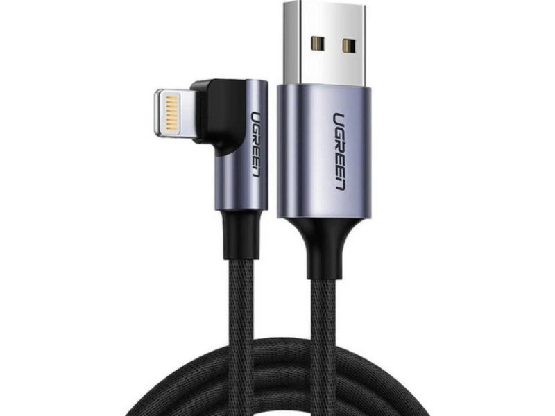Ugreen Kabel USB do Lightning kątowy US299 MFi 1m czarny (60521) (UGR60521)