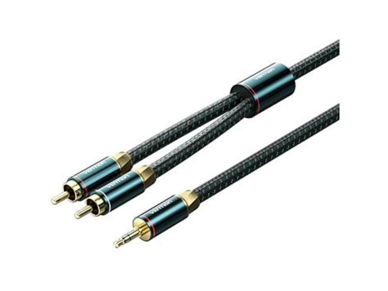 VENTION Cotton Braided 3.5mm Male to 2RCA Male Audio Cable 10M Green Copper Type (BCSGL) (VENBCSGL)