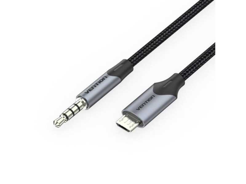 VENTION Micro USB Male to TRRS 3.5mm Male Audio Cable 1M Black (BDGBF) (VENBDGBF)