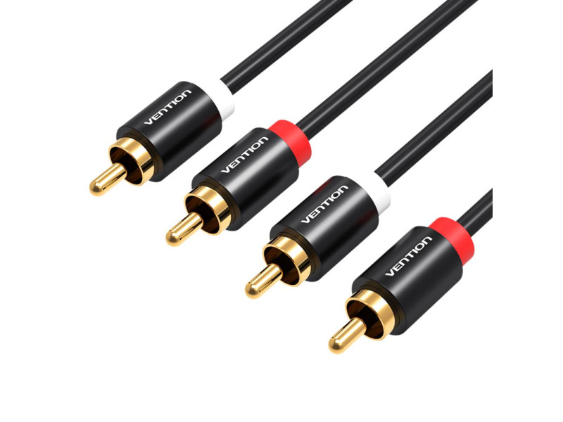 VENTION 2RCA Male to Male Audio Cable 1M Black Metal Type (VAB-R06-B100) (VENVAB-R06-B100)
