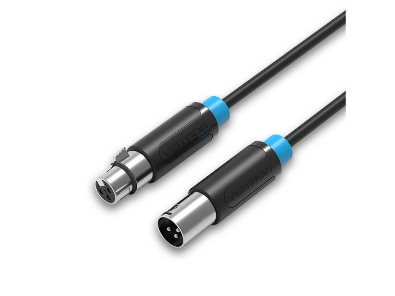 VENTION XLR Audio Extension Cable 1M Black (BBFBF) (VENBBFBF)