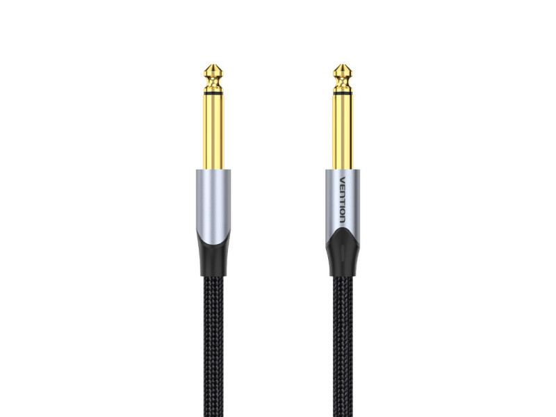 VENTION Cotton Braided 6.5mm Male to Male Audio Cable 3M Gray Aluminum Alloy Type (BASHI) (VENBASHI)
