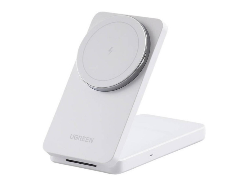 Ugreen W528 2 σε 1 επαγωγικός φορτιστής για iPhone AirPods 20W λευκό (45055) (UGR45055)