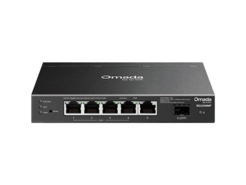 TP-Link Omada Access 6-Port Gigabit Switch with 4-Port PoE+ (SG2206MP) (TPSG2206MP)