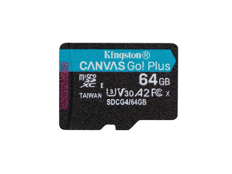 Kingston microSD 64GB CanvasGo+ 200MB/s A2 U3 V30 adapt (SDCG4/64GB) (KINSDCG4-64GB)