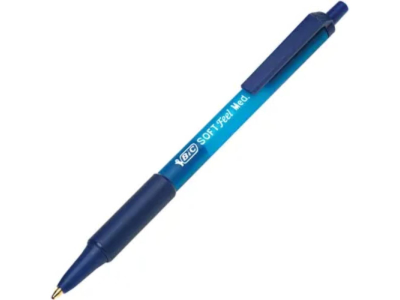 BIC Ballpoint Pen Soft Feel Clic M Blue (837398) (BIC837398)