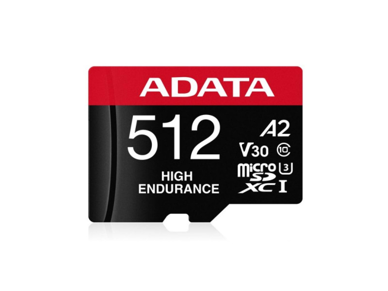 Adata High Endurance 512 GB MicroSDXC UHS-I Class 10 (AUSDX512GUI3V30SHA2-RA1) (ADAAUSDX512GUI3V30SHA2-RA1)