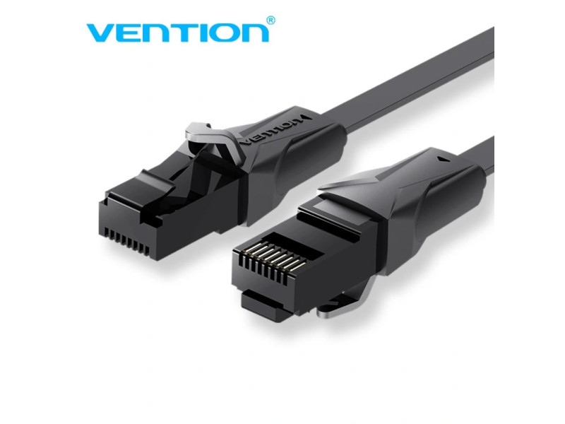 VENTION Flat Cat.6 UTP Patch Cable 0.75M Black (IBABE) (VENIBABE)