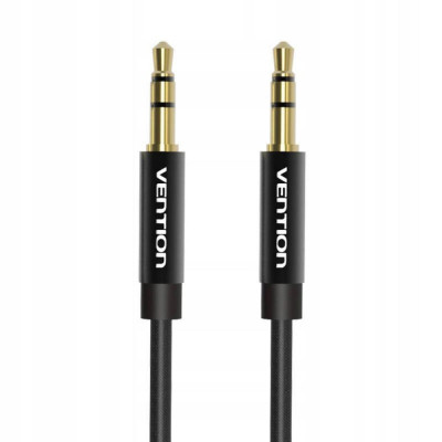 VENTION Fabric Braided 3.5mm Male to Male Audio Cable 0.5M Black Metal Type (BAGBD) (VENBAGBD)
